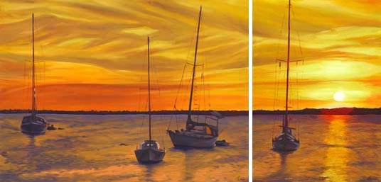 Sunset Over Klein Bonaire I and II